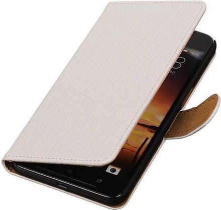 Croco Bookstyle Wallet Case Hoesjes Geschikt voor HTC One X9 Wit