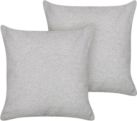 LEUZEA - Sierkussen set van 2 - Grijs - 45 x 45 cm - Bouclé
