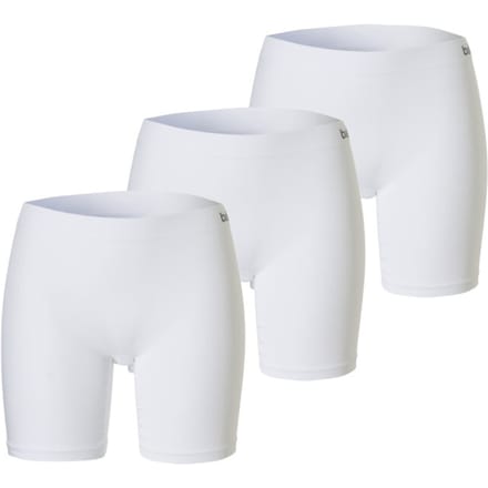 Apollo Seamless Dames Short Bamboe Onderboek Met Pijpjes Naadloos Wit 3-Pack - Maat M