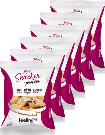 Feeling OK | Crackers Naturel | 6 stuks | 6 x 50g | Eiwitrijke voeding | Koolhydraatarme Crackers