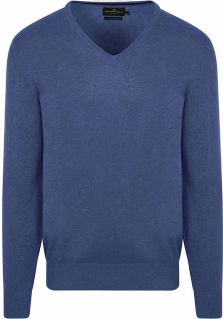 Trui Cashmere V-hals Kobaltblauw - Maat M - Heren - Pullovers