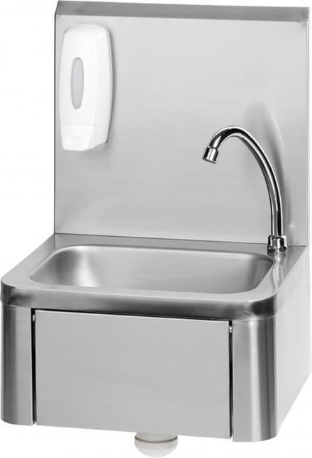 Saro RVS wasbak | 59,5(h) x 40(b) x 34(d) cm -zeep dispenser - 2 jaar garantie