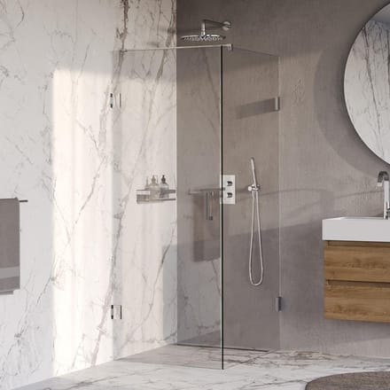 Brauer Void - Douchecabine met Draaideur - Helder Glas - 80x100x200 cm - incl. Glascoating - Chroom