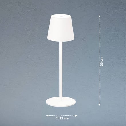 FH Lighting LED tafellamp Tropea met accu, zandwit