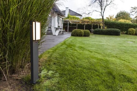 LUTEC Qubo - Tuinpaal met PIR sensor - LED - Donkergrijs
