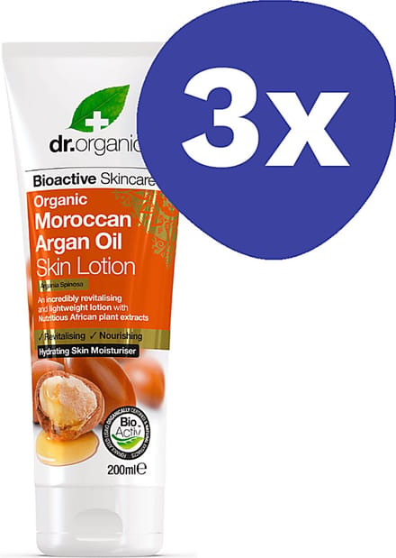 Dr Organic Argan Olie Bodylotion (3x 200ml)