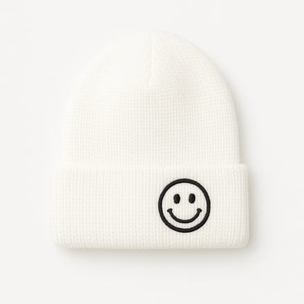 Hidzo Beanie - Muts - Smiley - Polyester - Wit - Kindermuts