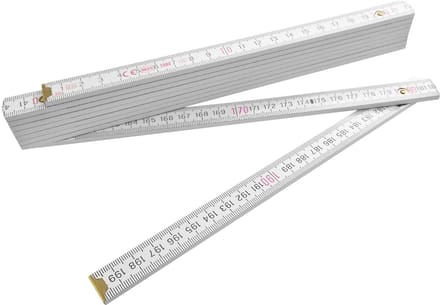 CombiCraft Blanco houten duimstok 2 meter wit - per stuk