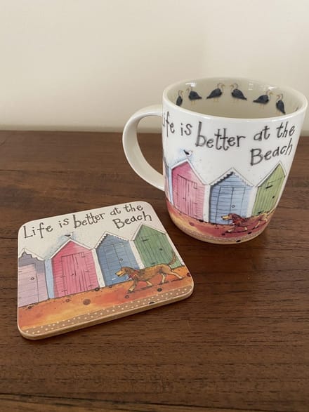 Alex Clark Mok & Onderzetter Set Strand 2~ Life is Better at the Beach