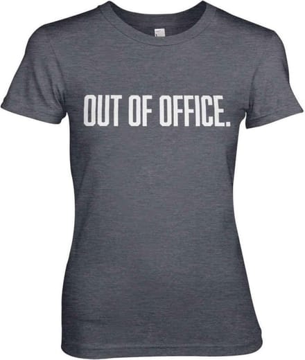 Dames Fun Tshirt -M- OUT OF OFFICE Grijs
