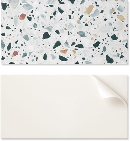 Zelfklevend vinylpaneel met print, 120x60 cm, steenpatroon met deeltjes.