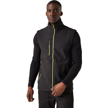Regatta Heren Navigate Softshell 2-laags bodywarmer (Zwart/Lijkgroen)
