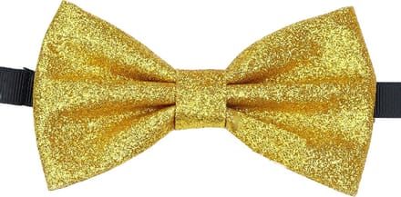 Sorprese Vlinderdas Kind - Goud Glitter - Voorgestrikt - Vlinderstrik Kind - 10 cm - Strik