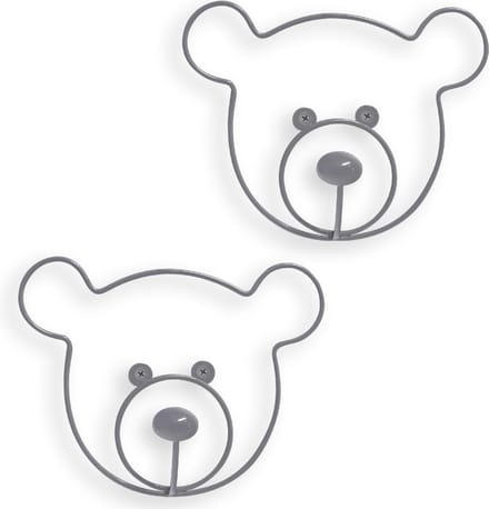 Balvi - Kapstokhaak TheBear - Grijs - Metaal - 16,5x20x5,5 cm