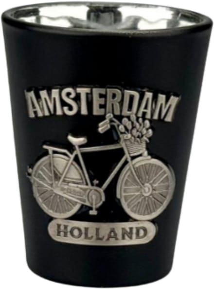 Shotglas - Amsterdam Fiets Metaal - Zwart-Zilver