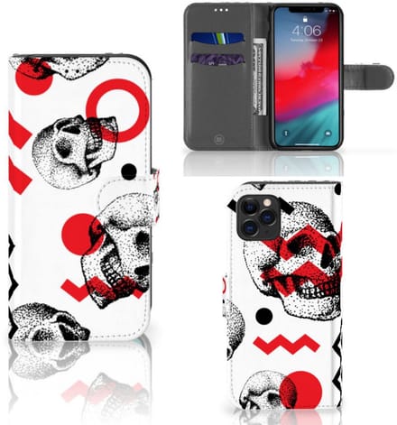Telefoonhoesje met Naam Apple iPhone 11 Pro Skull Red