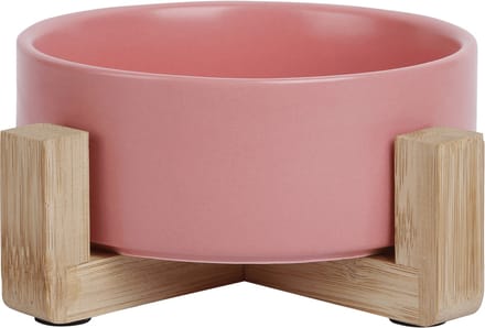 Jack & Vanilla Keramische Voerbak Bamboe Standaard Roze 850ml