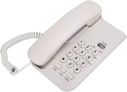 Vaste Telefoon - Grote Knop Telefoon - Thuis Kantoor - Handsfree Bellen - 19cm Breed - Wit