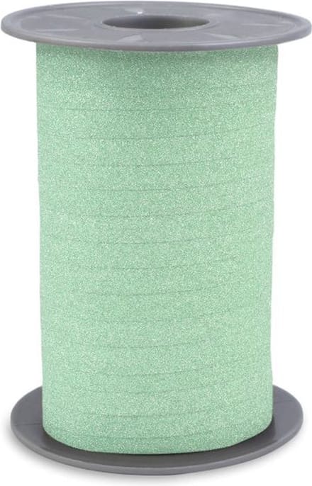 Krullint Glitter Mintgroen – Cadeaulint - 10mm