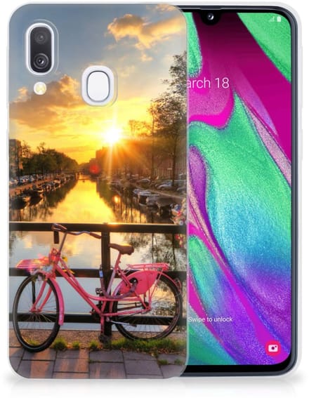 Samsung Galaxy A40 Siliconen Back Cover Amsterdamse Grachten