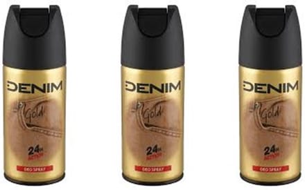 Denim Deo Spray Gold - 3 x 150 ml
