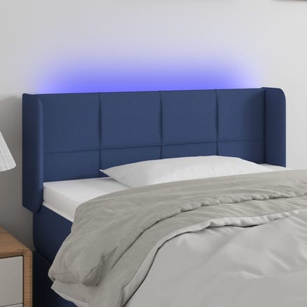 vidaXL - Hoofdbord - LED - 83x16x78/88 - cm - stof - blauw
