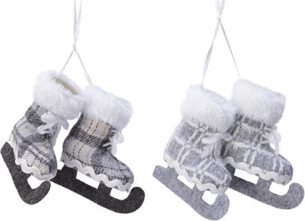 Decoris Kersthanger schaatsen 3,5x7x7cm 2 paar schaatsen
