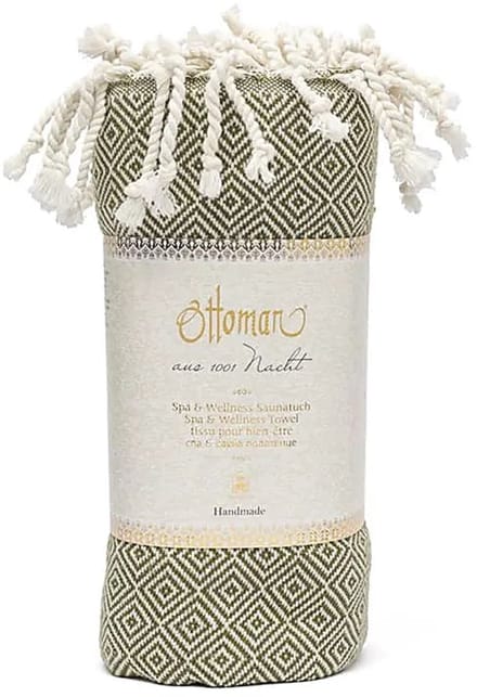Ottoman hamamdoek olijfgroen -190 cm x 90 cm
