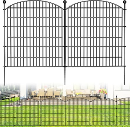 Decoratief Tuinhek - Dierenafscheiding - Bloembed Beschermen - Stevig Metaal - 10 Stuks - Zwart