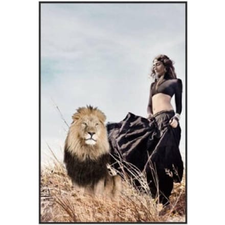 PTMD Wandpaneel Lion Queen - 80x3x120 cm - Glas - Multi