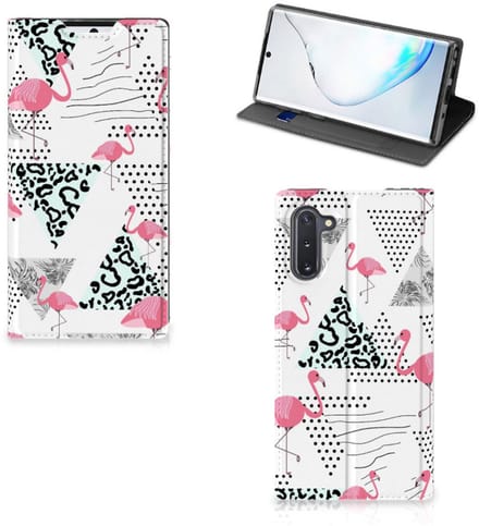 Book Case voor Samsung Galaxy Note 10 Hoesje maken Flamingo Triangle
