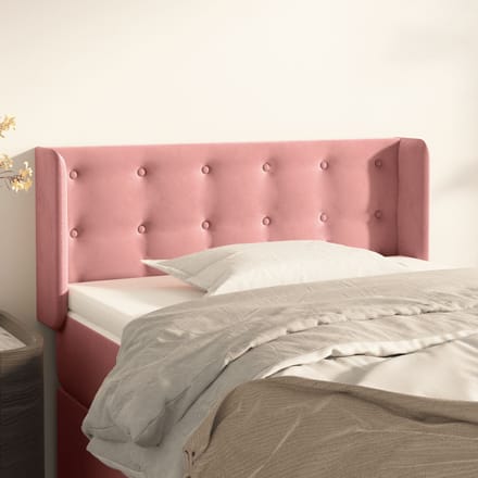 vidaXL - Hoofdbord - met - randen - 103x16x78/88 - cm - fluweel - roze