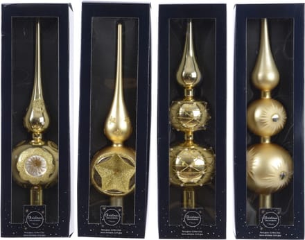 Decoris Piek glas groot Ø8x31cm licht goud (1 stuk) assorti
