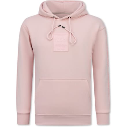 Oversized Hoodie Heren met Capuchon - Trui Heren ICONS Basic - Dik Geweven Sweater Heren - 5808 - Roze