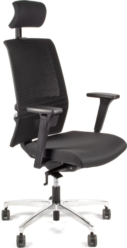 Linea bureaustoel Omnia 01/PT - ergonomisch EN1335 - met hoofdsteun - multi verstelbaar - max. draagvermogen 110kg - zwart