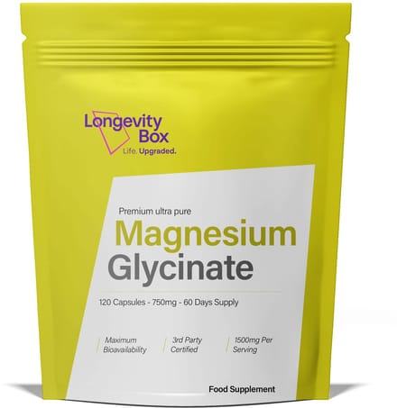 Longevity Box magnesiumglycinaat 1500 mg magnesium supplement 120 capsules