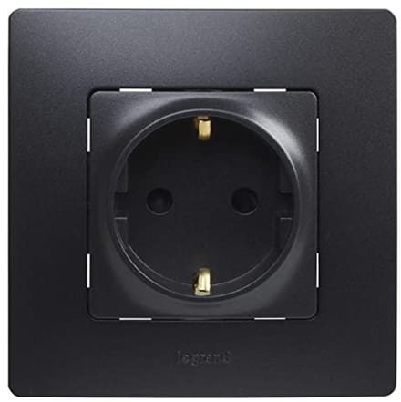 Monoblock Stopcontact 2P+T Enkel Zwart