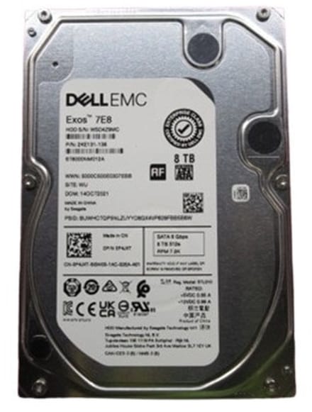DELL 400-BRDB interne harde schijf 8 TB 7200 RPM 3.5" SATA III