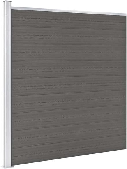 Tuinafsluiting Paneel - Privacy Scherm - Tuin Afscheiden - Modulair Systeem - 180x186 cm - Grijs