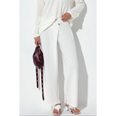Dames Hoge Taille Wijde Pantalon van Crepe