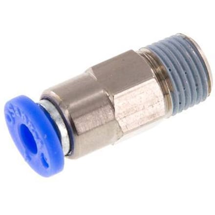 4mm & R1/8'' Regeling-Uit Vernikkeld Messing/PBT Terugslagklep Insteekkoppeling Buitendraad 0.2-10 bar