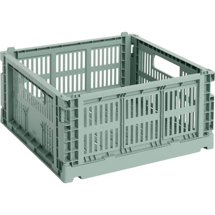 HAY Kleur Krat Mand Medium Vierkant - HAYCrateSageGreen