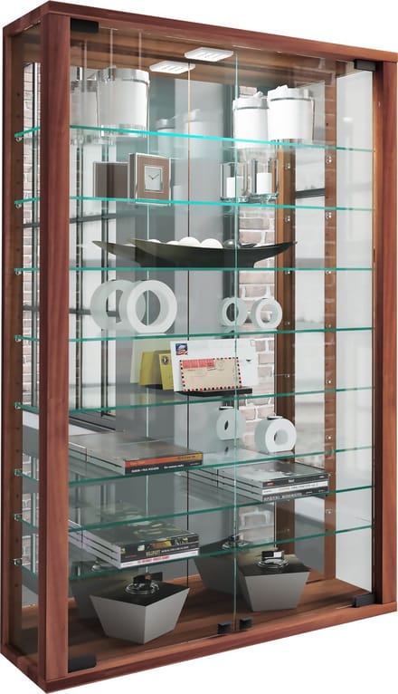 Wandvitrinekast Hangende vitrinekast Vitrosa minispiegel van glas
