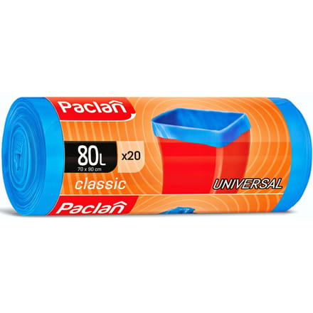 Paclan Classic - Vuilniszakken - 80l - 20 stuks - Blauw