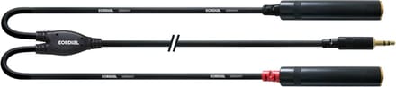 Cordial 2x jack mo fem /jack 3,5 st 0,3m Y-Audio-kabel CFY 0,3 WGG - Insert kabel