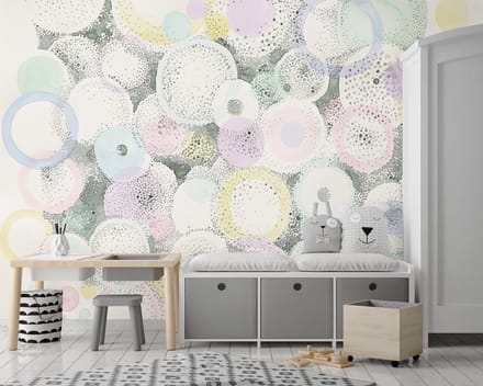 Fotobehang - Bubbels - Vervaagd - Muurschildering - (208 x 146 cm)