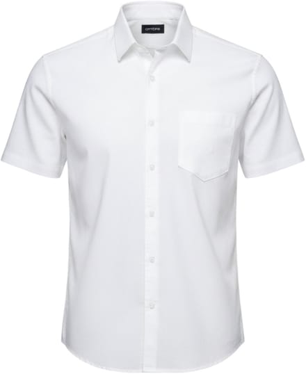 OMBRE Overhemd - Regular Fit - Katoen - Korte Mouw Gebroken Wit M