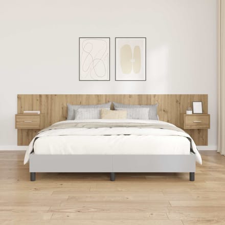 vidaXL - Hoofdeinde - Met - Kast - 3 - st - Artisan - Eiken - Bewerkt - hout