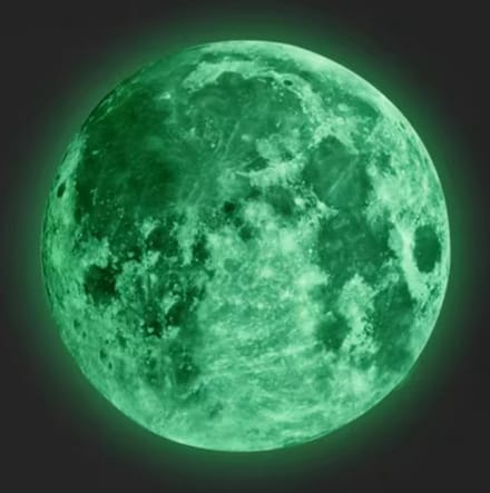 New Age Devi - Glow in the dark maan - 5 cm - Kinder kamer sfeer - Magische maan decoratie!