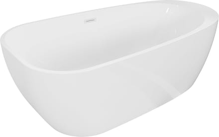 Mexen Giada vrijstaande badkuip 170 x 90 , wit glans, witte overloop - 52741709000-20